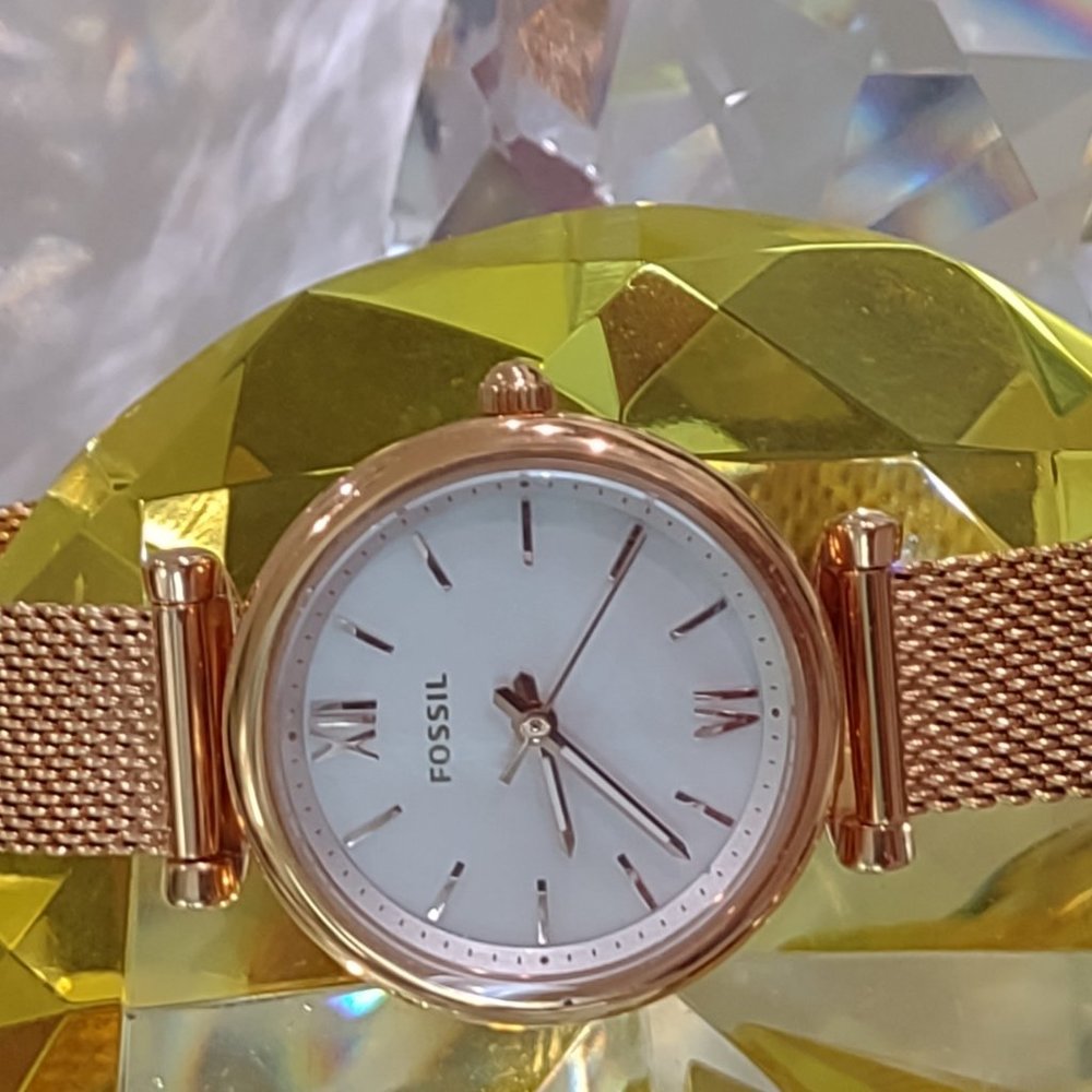 Fossil Carlie Three-Hand Rose Gold-Tone Stainless… - image 3